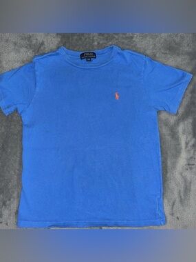 Boys Polo by Ralph Lauren Blue Tee with Gold Logo Tag